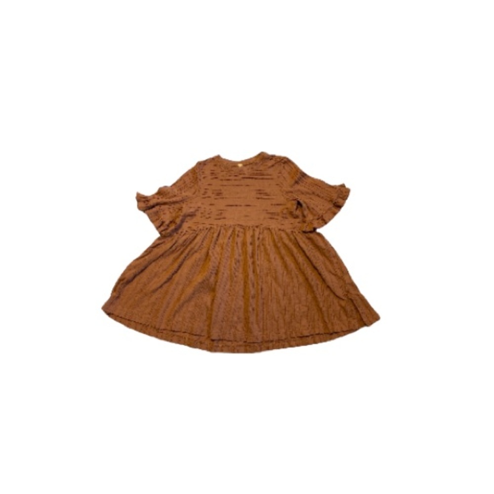 Free People Frilly Sleeved Terracotta Babydoll Tunic - Women’s Size Small